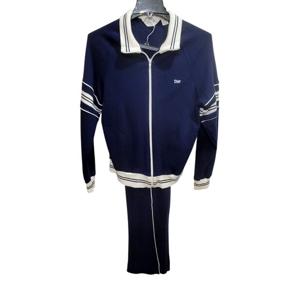 Vintage Christian Dior Jogger Set Sweatsuit L Blue - Picture 1 of 12